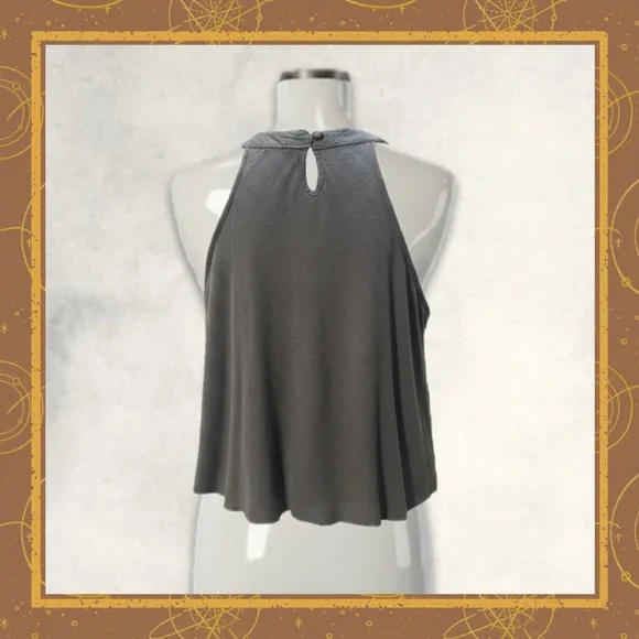 Rue21 Dreamer Graphic Crop Tank Top Medium Y2K Boho Flowy Gray Festival - Picture 6 of 8